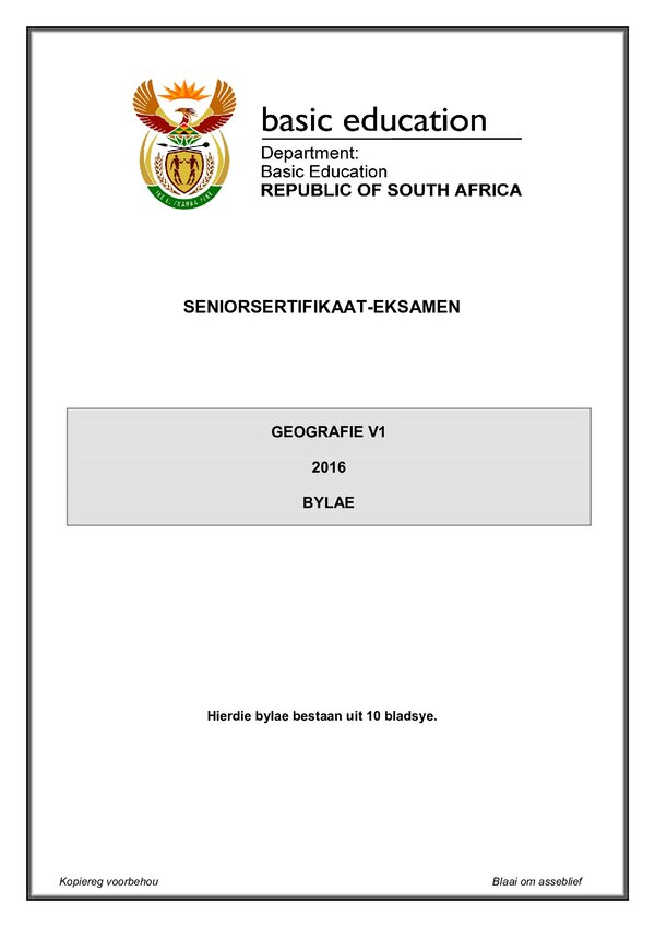 Geography Paper 1 Annexure (Afrikaans)