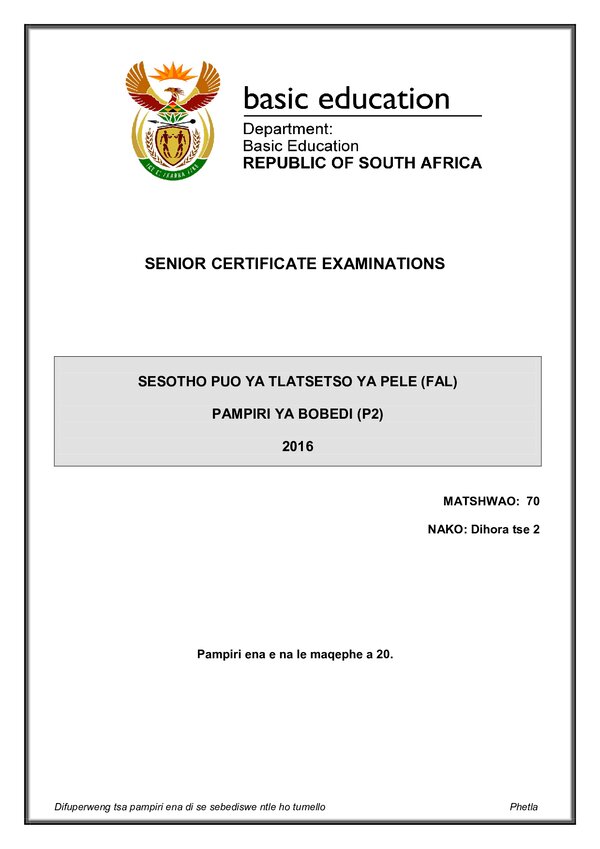 Sesotho Fal P2