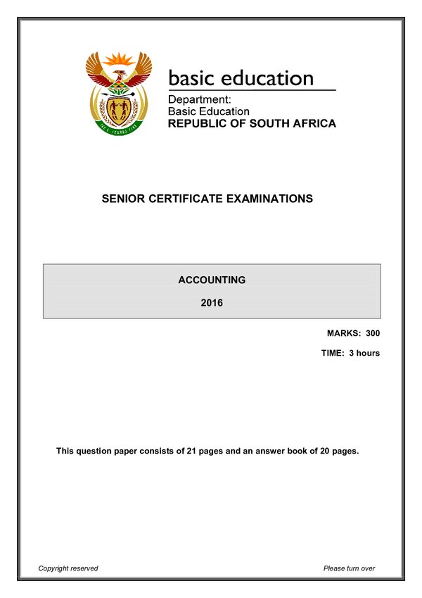 Accounting Paper 1 (English)