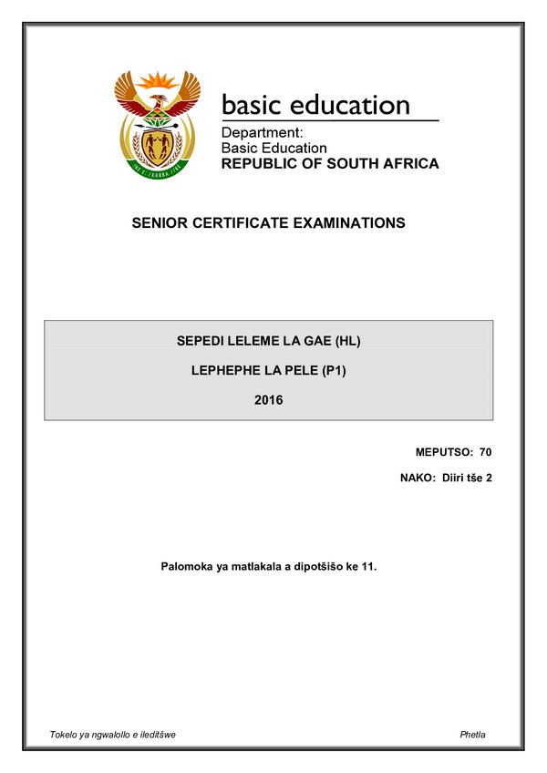Sepedi Hl P1