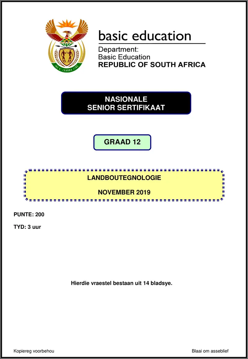 Agricultural Technology Nov 2019 Afr Gr12