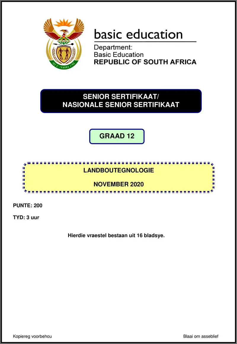 Agricultural Technology Nov 2020 Afr Gr12