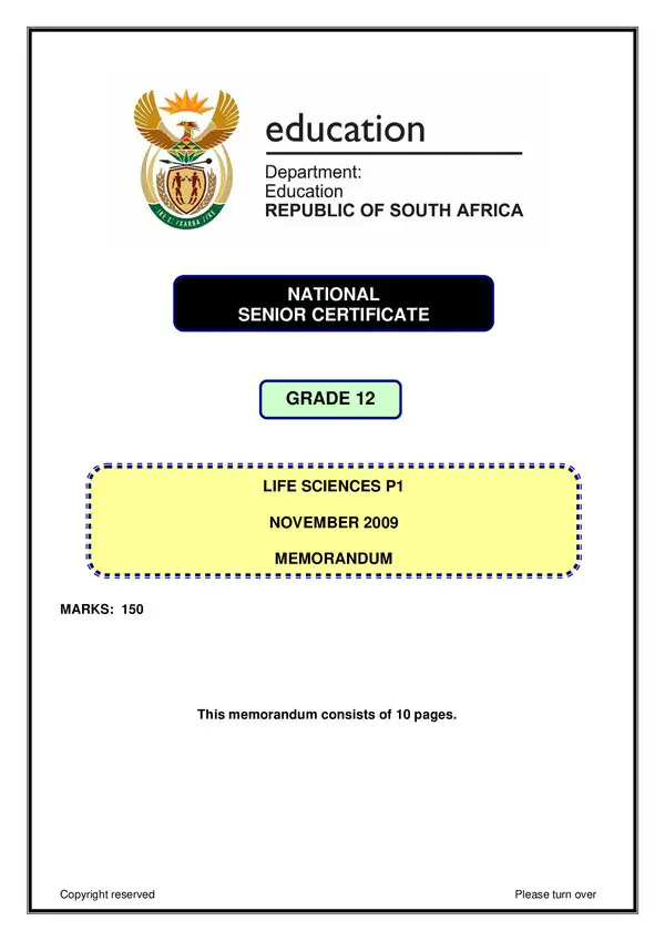 Life Sciences Memo 1 (English)