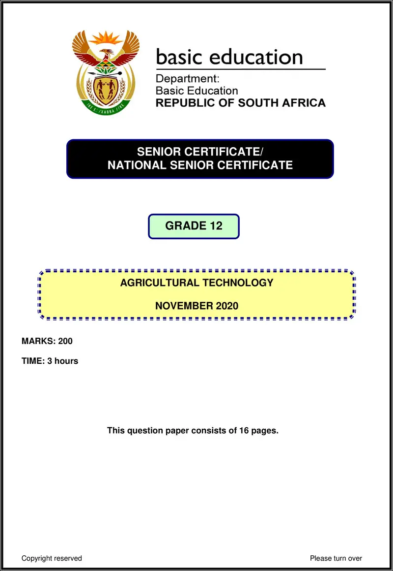 Agricultural Technology Nov 2020 Eng Gr12