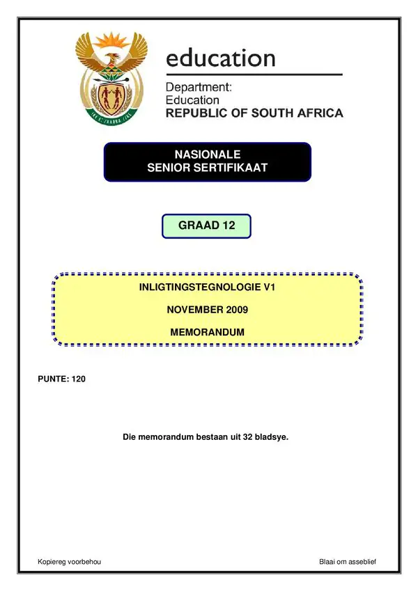 Information Technology Memo 1 (Afrikaans)