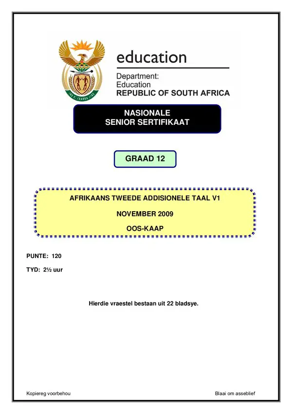 Afrikaans Sal P1 (Eastern Cape)