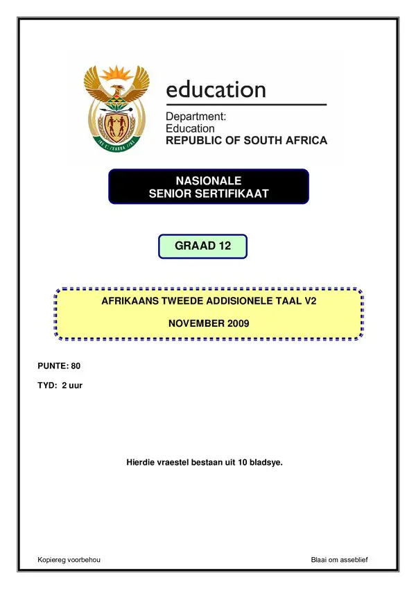 Afrikaans Sal P2