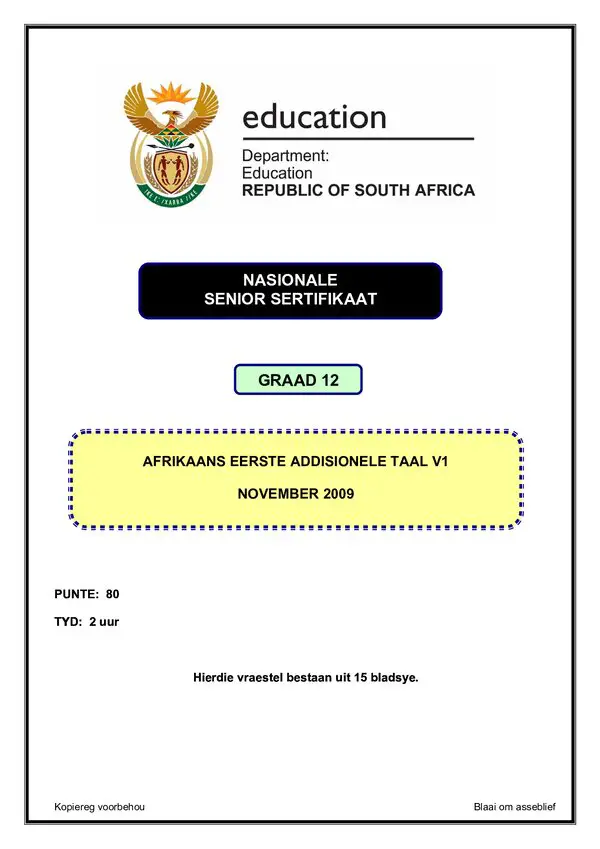 Afrikaans Fal P1