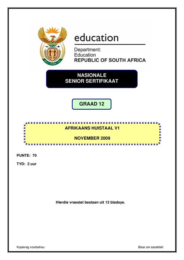 Afrikaans Hl P1