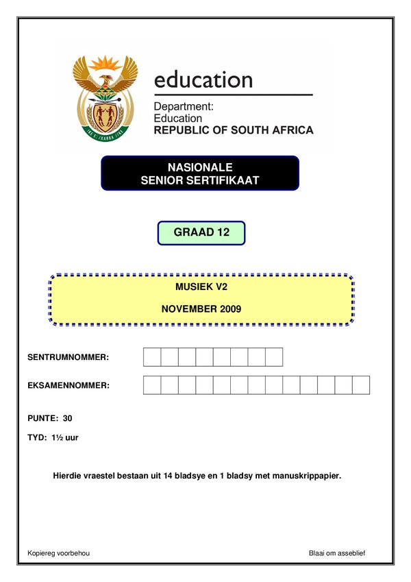 Music Memo 2 (Afrikaans)