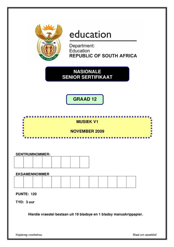 Music Memo 1 (Afrikaans)