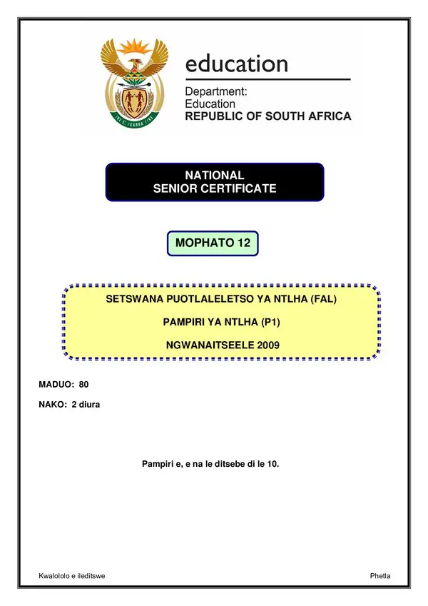 Setswana Fal P1