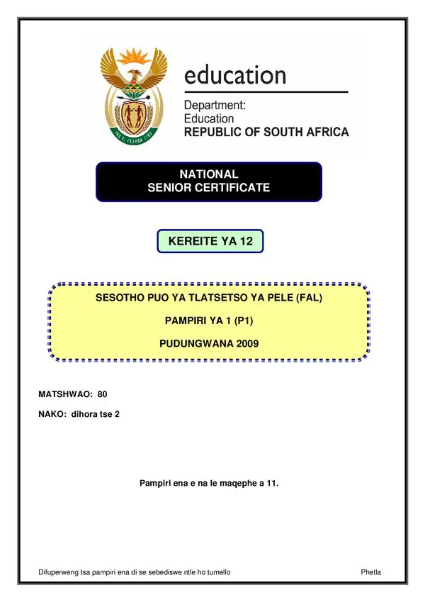 Sesotho Fal P1