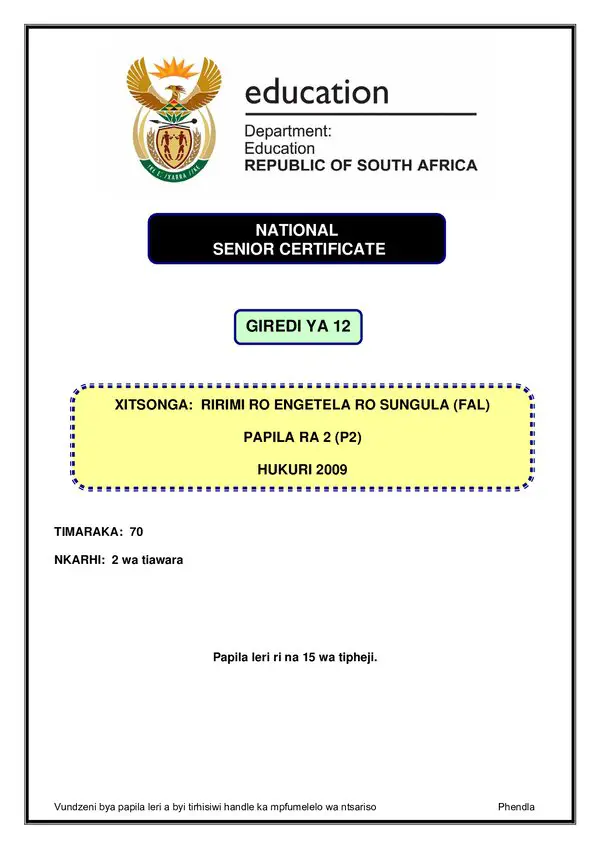 Xitsonga Fal P2