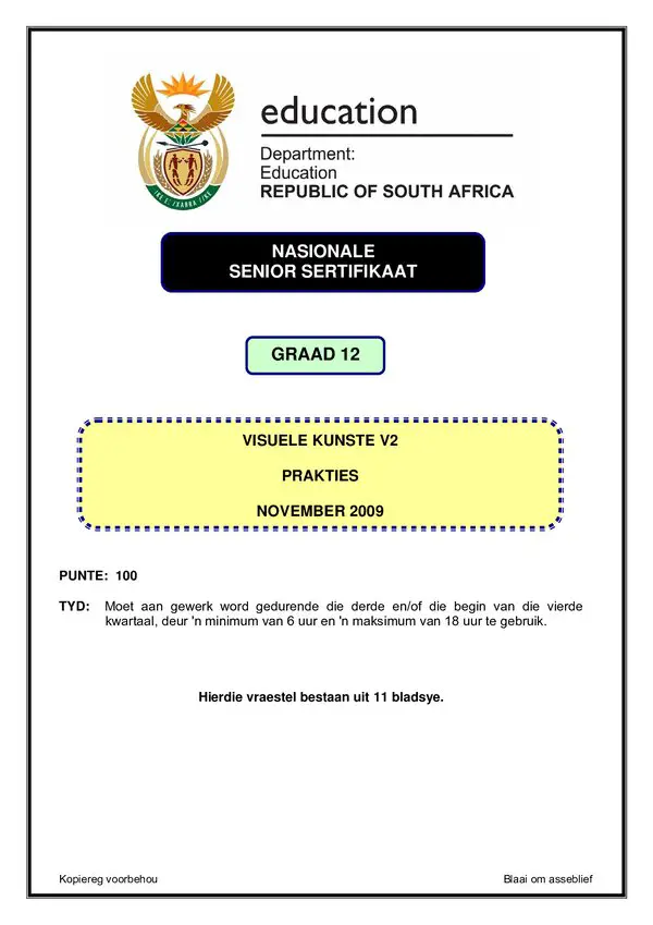 Visual Arts Paper 2 (Afrikaans)