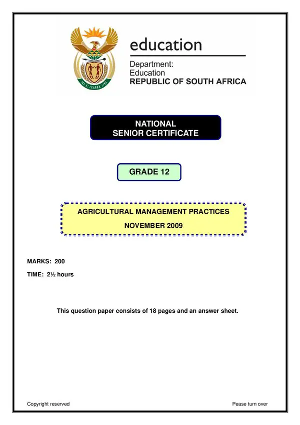 Agricultural Management Practices Paper 1 (English)