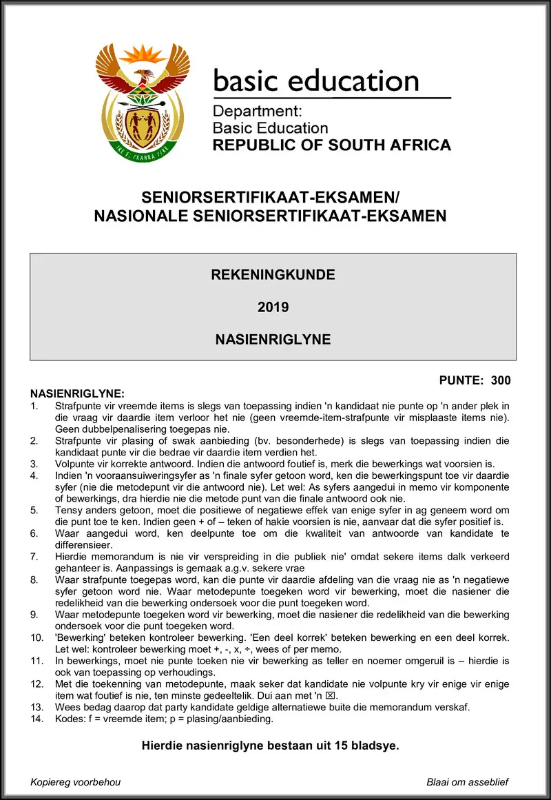 Accounting May June 2019 Memo Afr Gr12