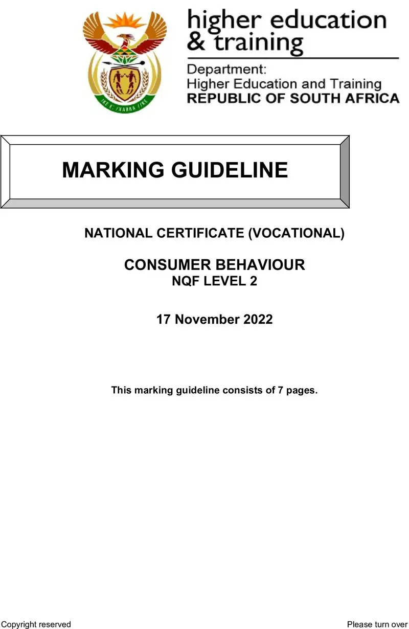 Nc630 Consumer Behaviour L2 Nov Memo 2022 Signed Off