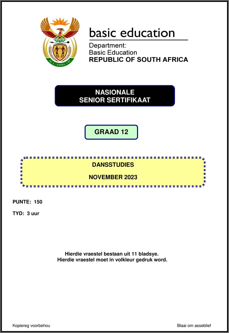 Dance Studies Nov 2023 Afr Gr12