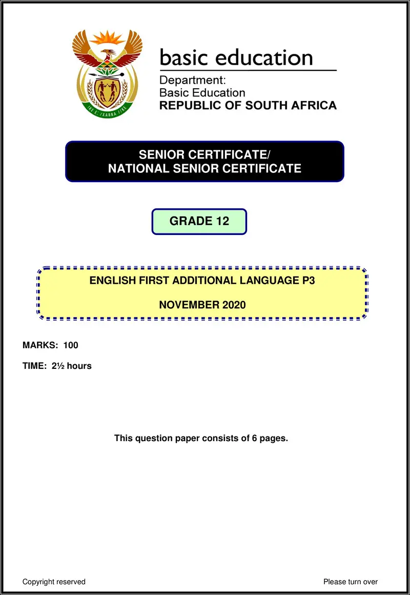 English Fal P3 Nov 2020 Gr12