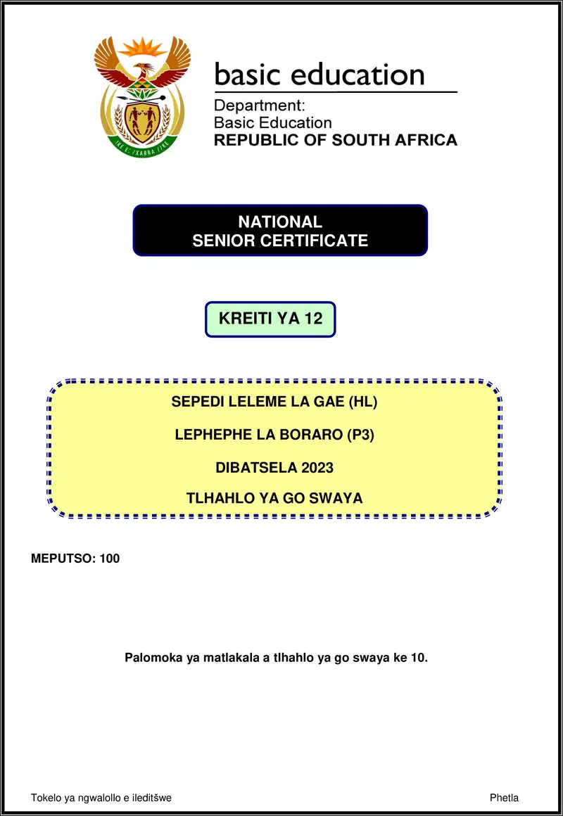 Sepedi Hl P3 Nov 2023 Mg Gr12
