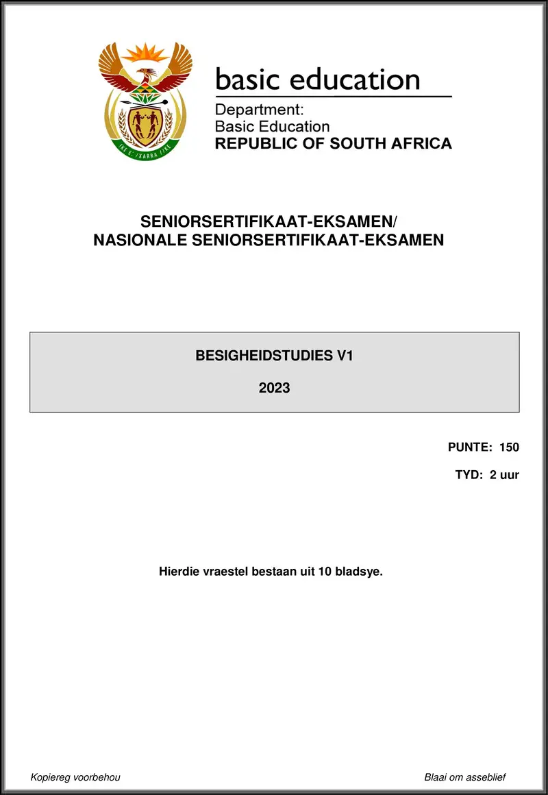 Grade 12 Business Studies past paper 2023 – business studies p1 may june 2023 afr gr12