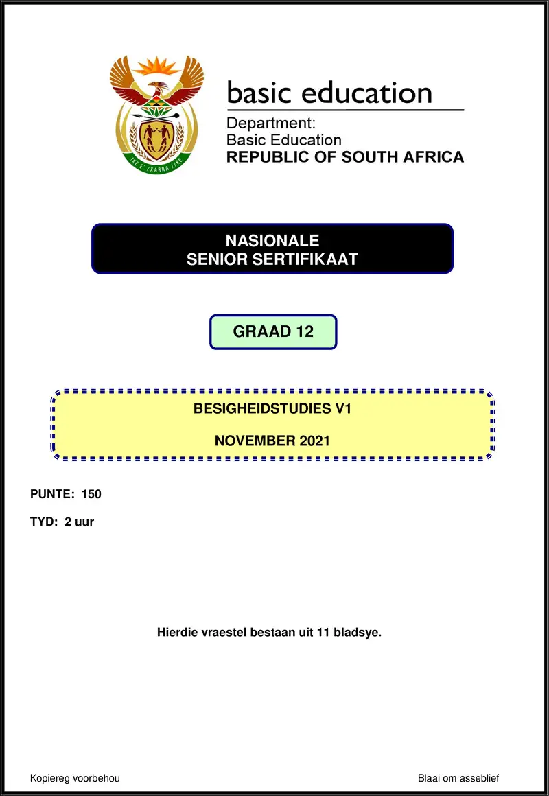 Business Studies P1 Nov 2021 Afr Gr12