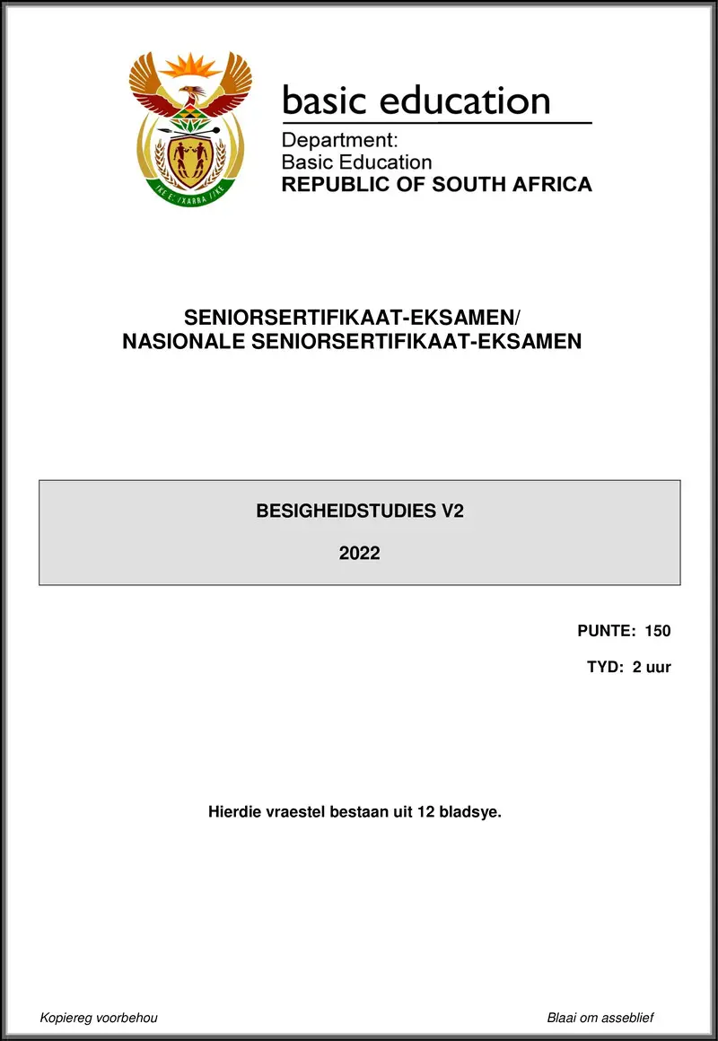 Business Studies P2 May June 2022 Afr Gr12