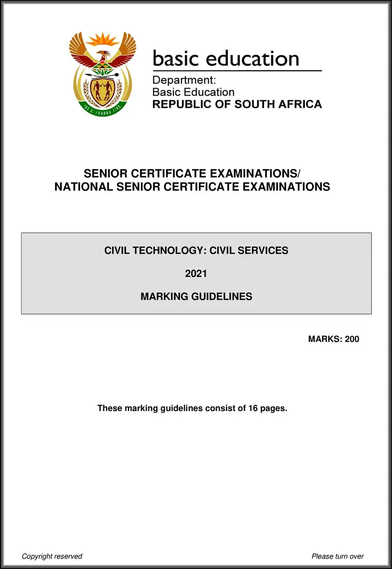 Grade 12 Civil Technology past paper 2021 – civil technology may june 2021 civil services mg eng gr12