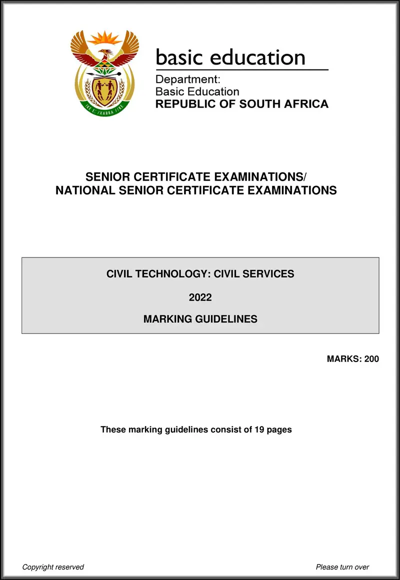 Grade 12 Civil Technology past paper 2022 – civil technology may june 2022 civil services mg eng gr12
