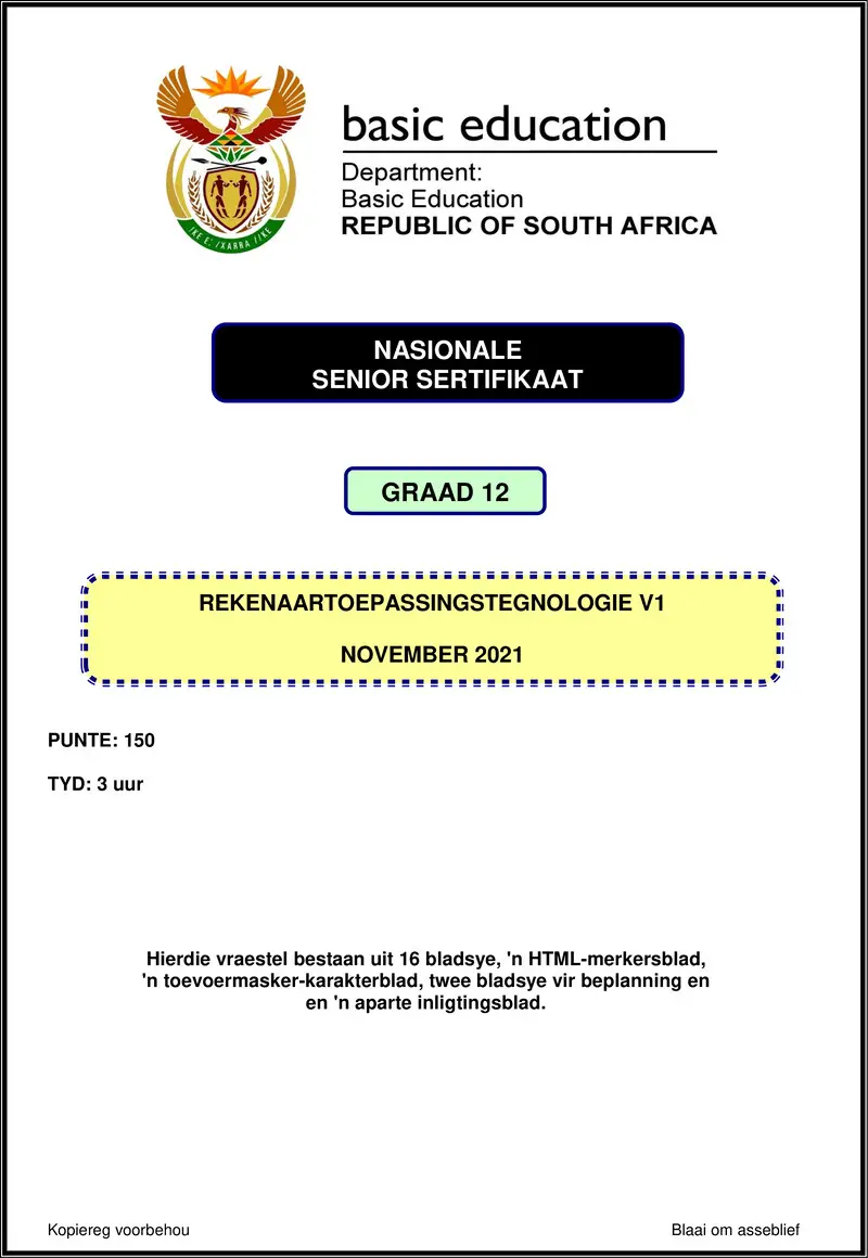 Computer Application Technology P1 Nov 2021 Afr Gr12