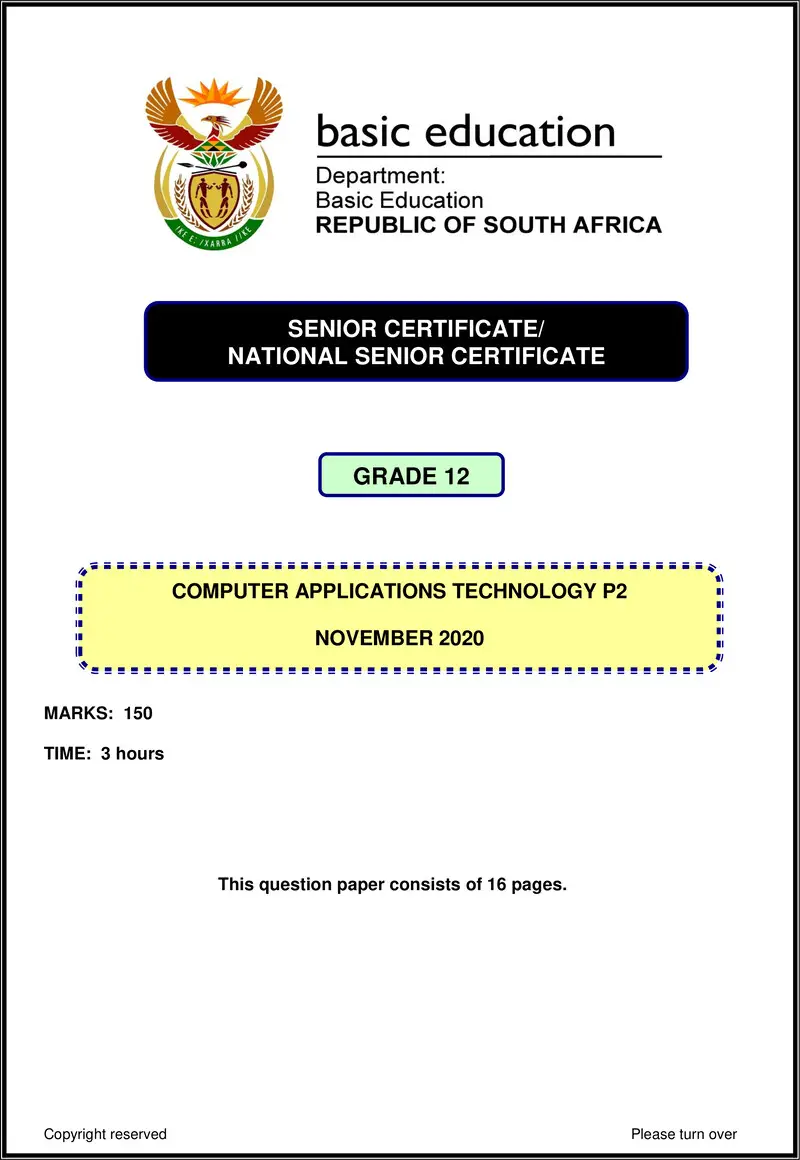 Computer Application Technology P2 Nov 2020 Eng Gr12