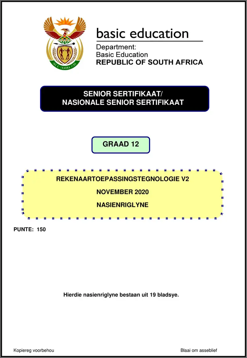 Computer Application Technology P2 Nov 2020 Memo Afr Gr12