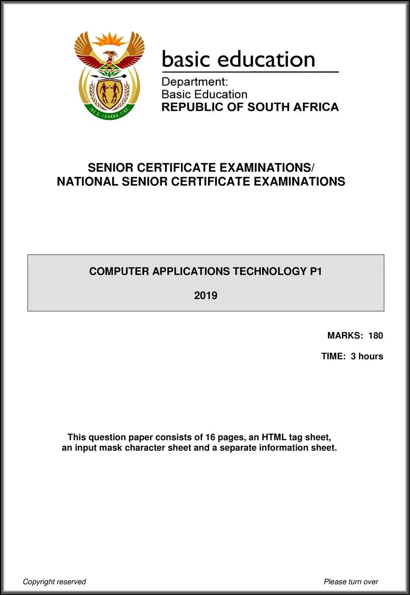 Computer Applications Technology P1 May June 2019 Eng Gr12
