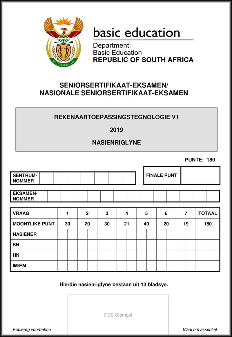 Computer Applications Technology P1 May June 2019 Memo Afr Gr12