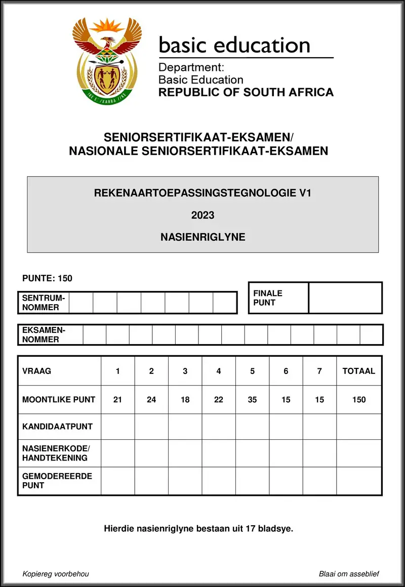 Grade 12 Computer Applications Technology past paper 2023 – computer applications technology p1 may june 2023 mg afr gr12