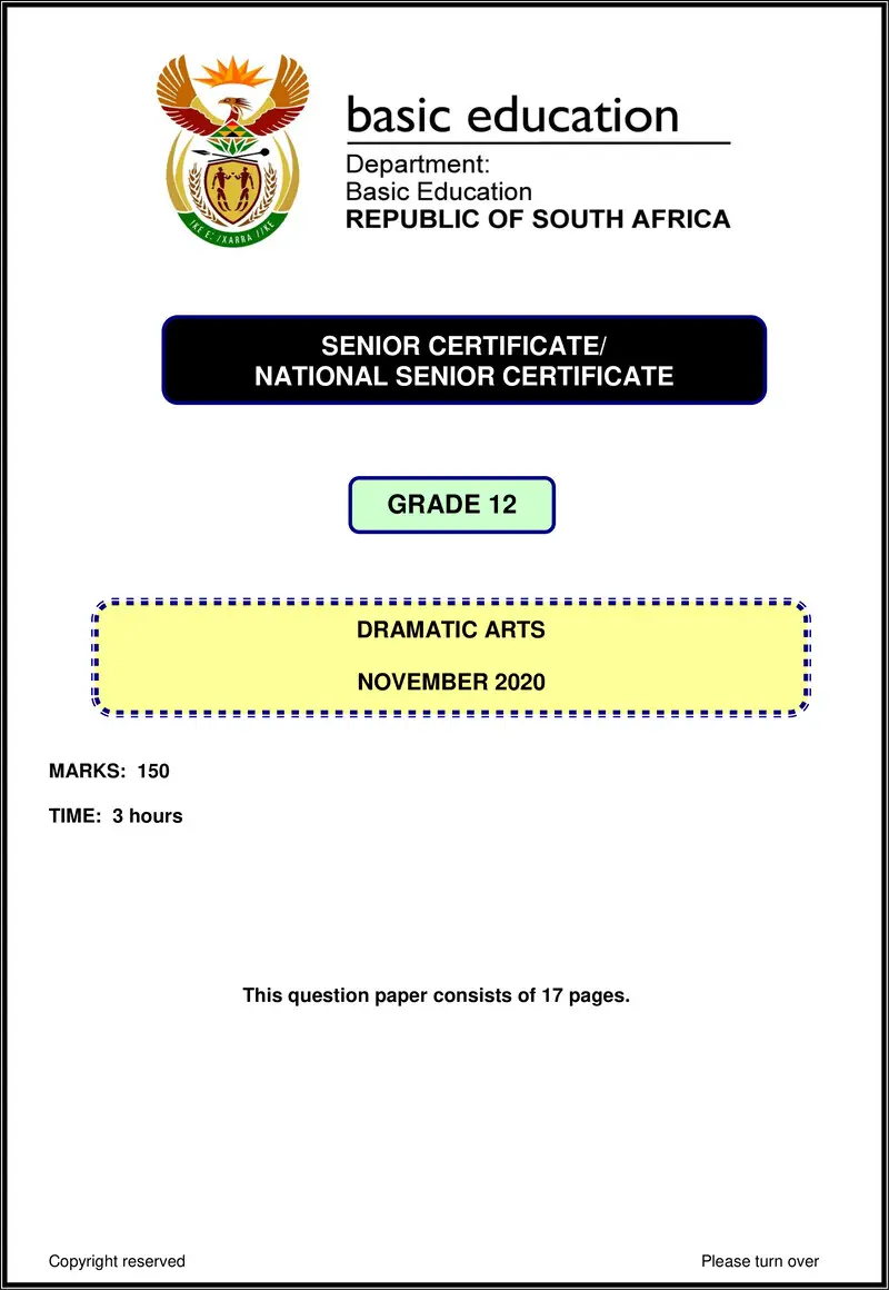 Dramatic Arts Nov 2020 Eng Gr12