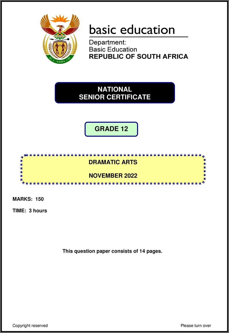 Dramatic Arts Nov 2022 Eng Gr12