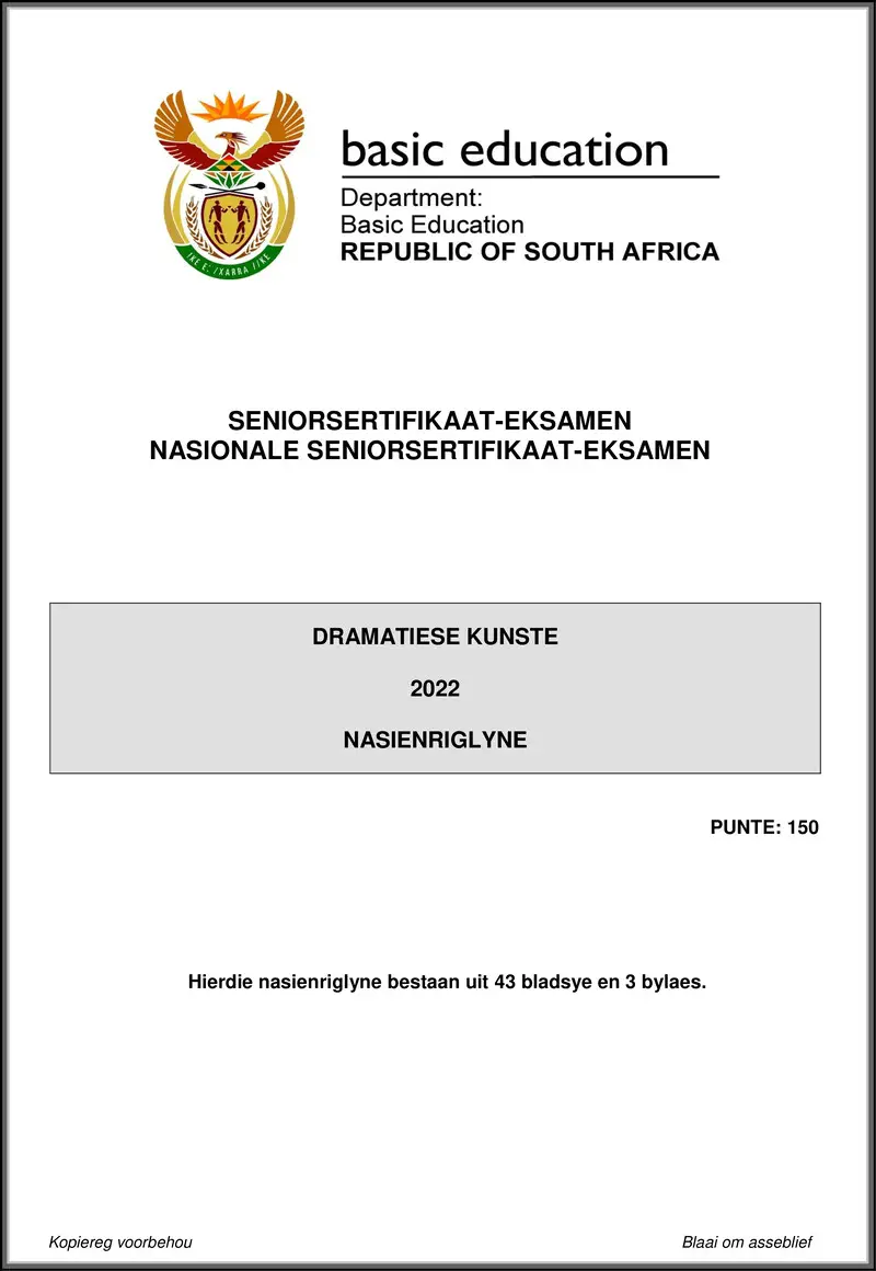 Dramatic Arts P1 May June 2022 Mg Afr Gr12