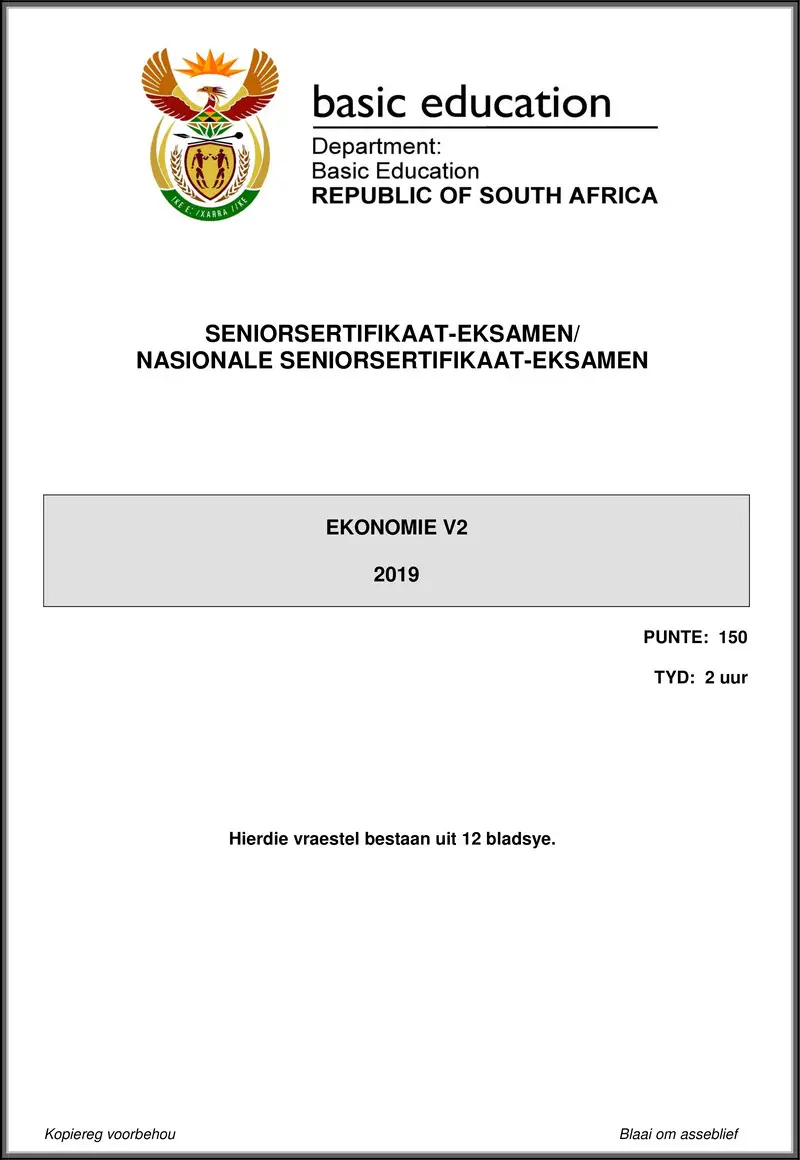 Economics P2 May June 2019 Afr Gr12