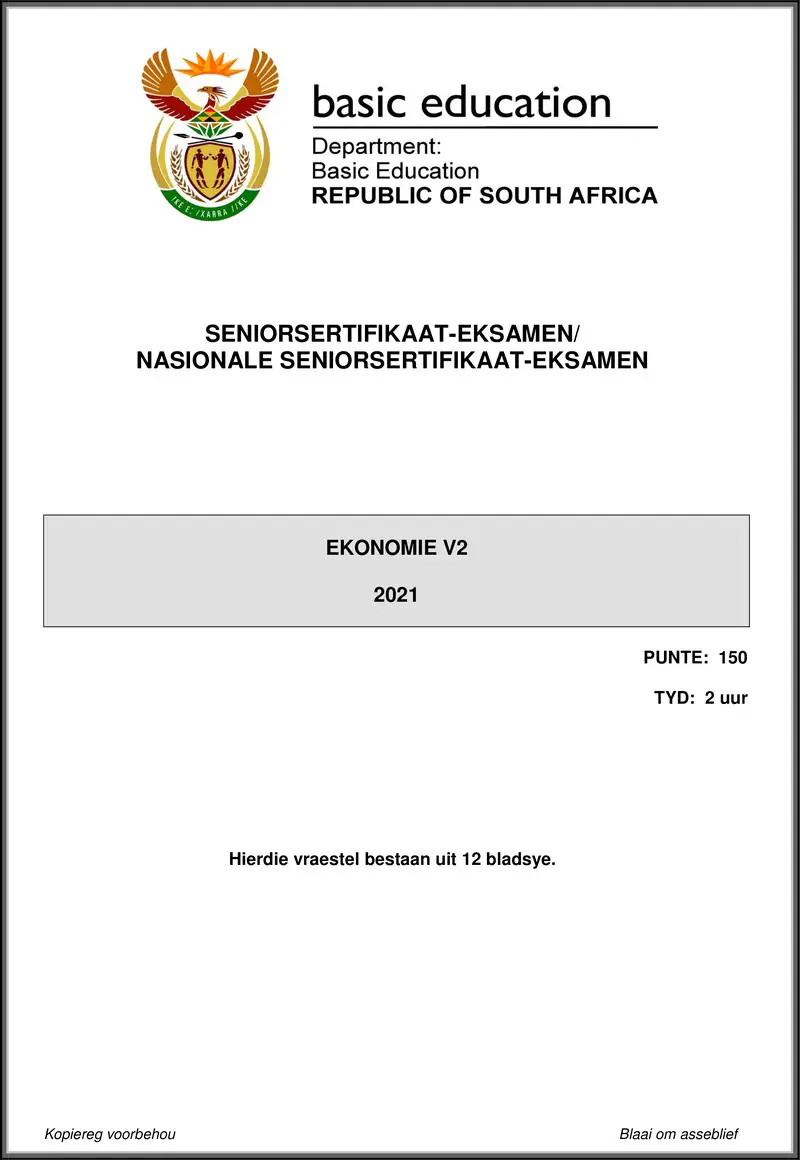 Economics P2 May June 2021 Afr Gr12