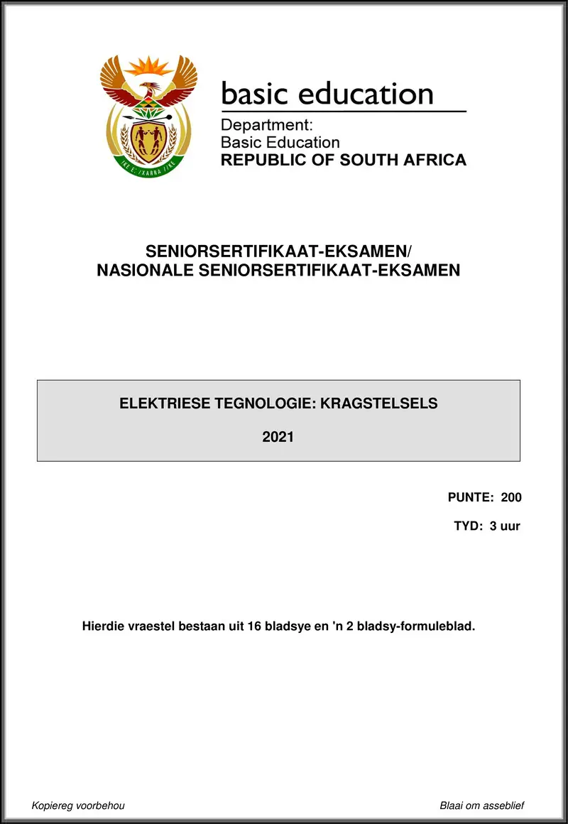 Electrical Technology May June 2021 Power Systems Afr Gr12