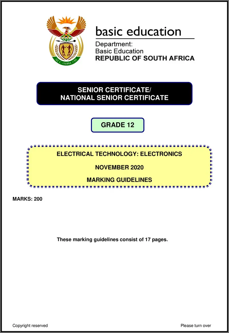 Electrical Technology Nov 2020 Electronics Memo Eng Gr12