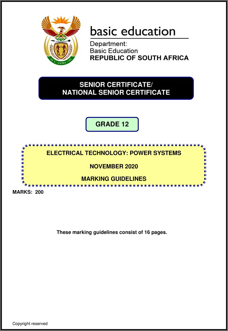 Electrical Technology Nov 2020 Power Systems Memo Eng Gr12