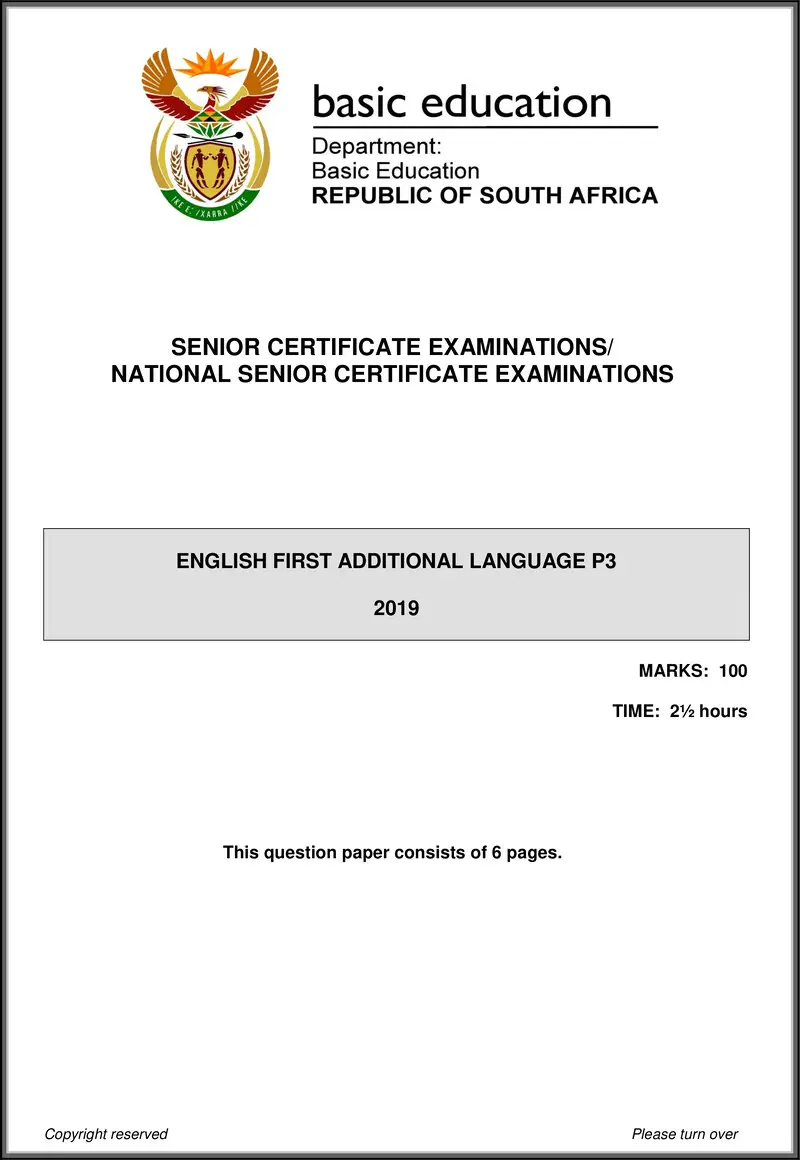 English Fal P3 May June 2019 Gr12