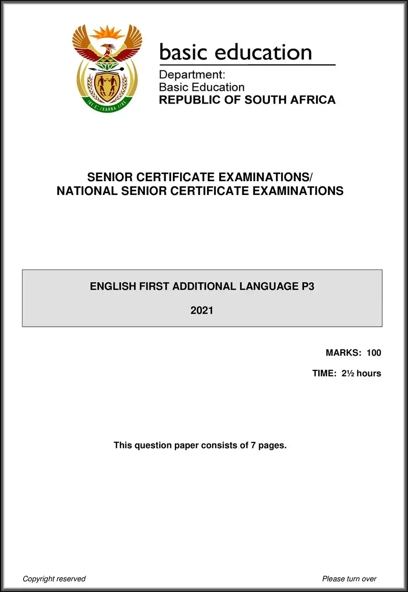 English Fal P3 May June 2021 Gr12