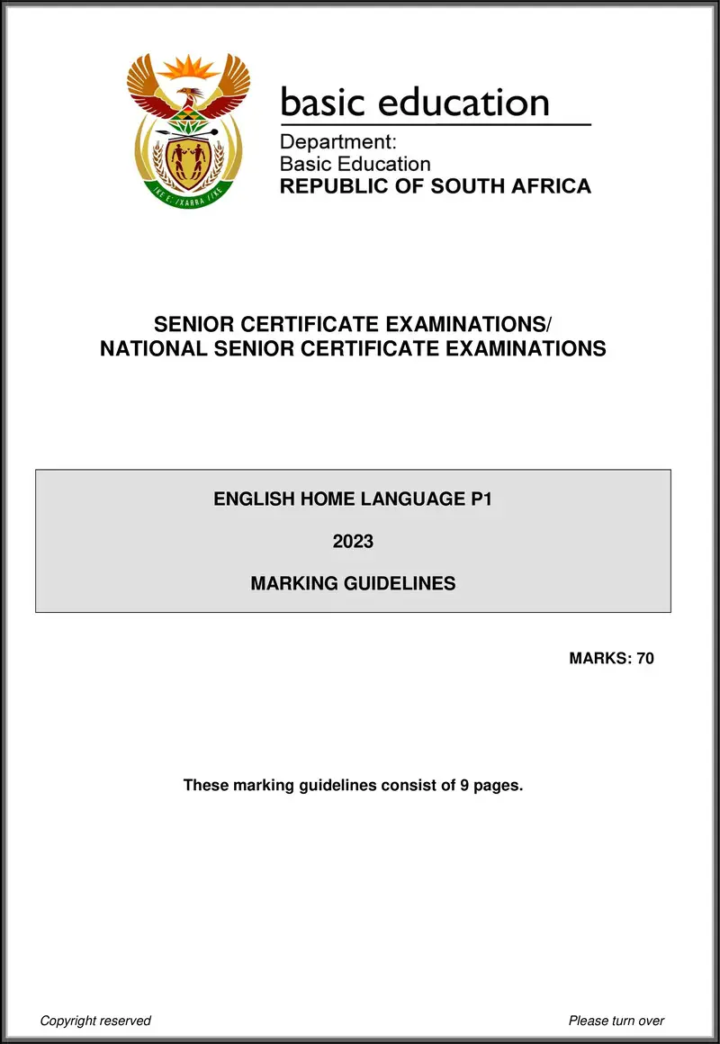 English Hl P1 May June 2023 Mg Gr12