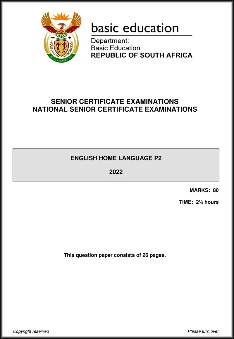 English Hl P2 May June 2022 Gr12