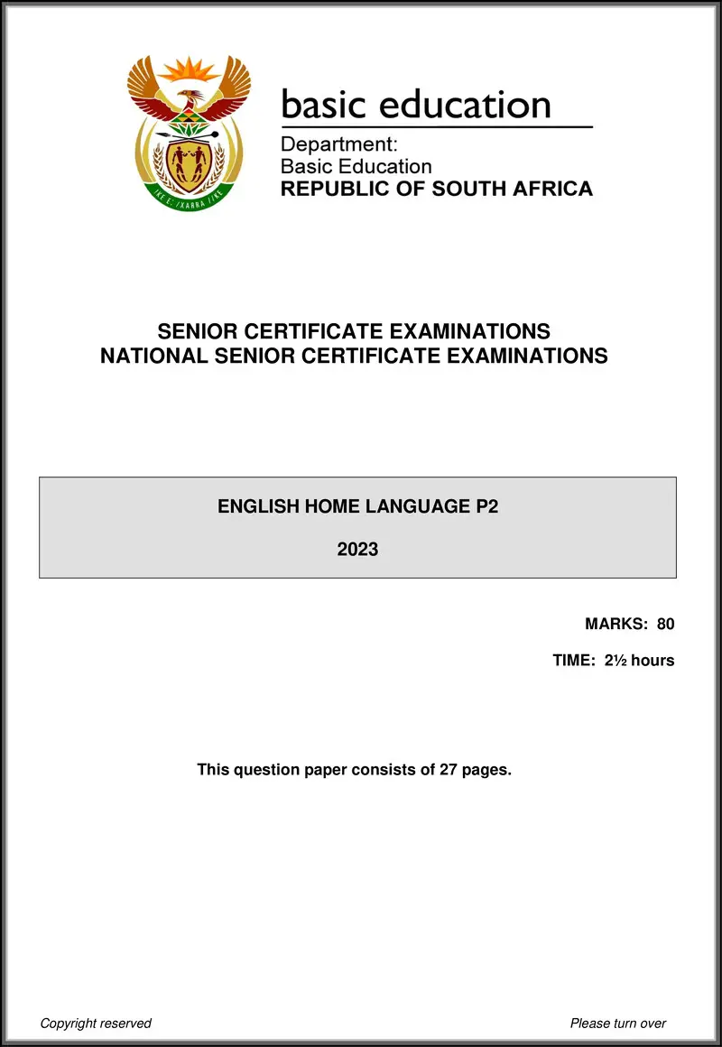 English Hl P2 May June 2023 Gr12