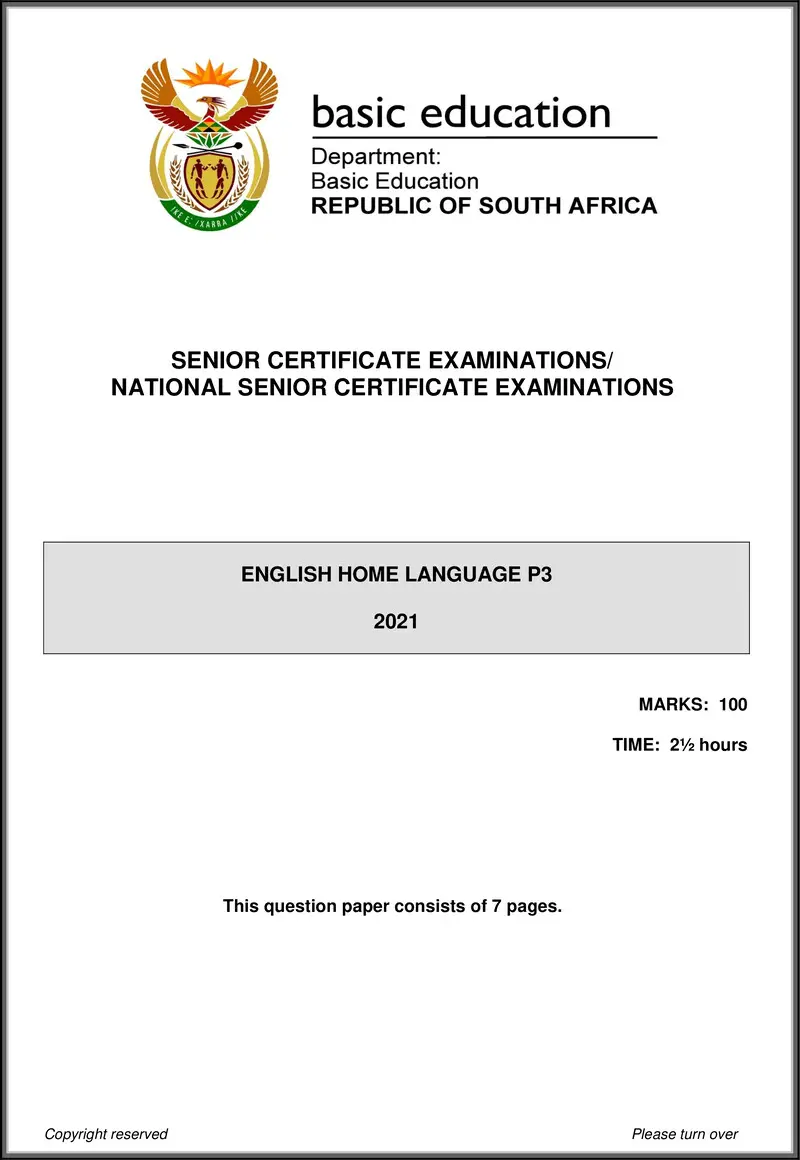 English Hl P3 May June 2021 Gr12